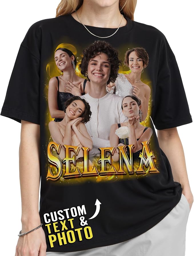 Custom Bootleg Rap Shirt with Photo Text, Vintage Custom Picture Shirt by 68PHALO