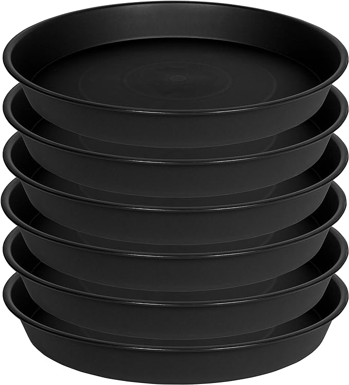 6 Pack of 12 inch Plant Saucer, Heavy Duty Plastic Plant Saucer 12 inch Round by Bleuhome