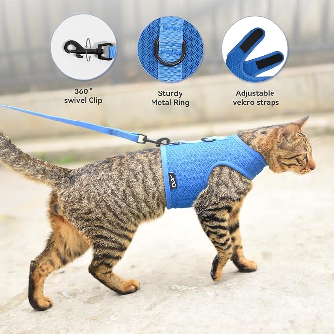 Kitty Harness and Leash for Walking Escape Proof Breathable Mesh Fabric - Image 5