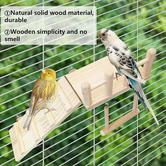 Hamiledyi 13Pcs Parrot Swing Chew Toys Bird Perches Platform - Image 6