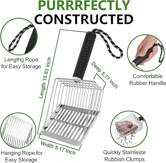 Efficient Metal Cat Litter Scoop- Stainless Steel Cat Litter Scooper - Image 5