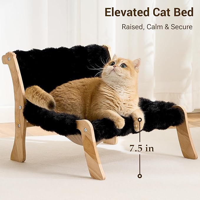 Solid Wood Cat Couch Bed for Indoor Cats, Modern Cat Sofa - Image 3