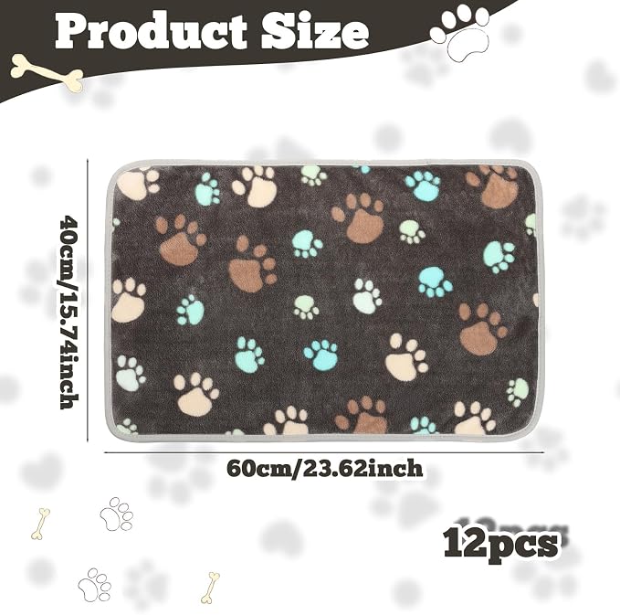 12 Pcs Small Dog Blanket Fleece Puppy Blankets Washable Pet Blankets - Image 3