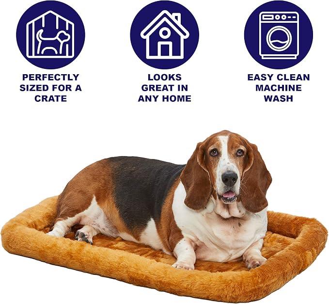 MidWest Homes for Pets QuietTime Dog Bed – Cinnamon Faux Fur Bolster, - Image 3