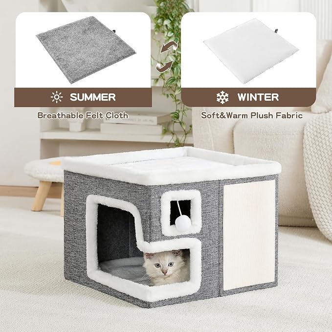 Cat Houses for Indoor Cats, Covered Cave Bed - Image 3