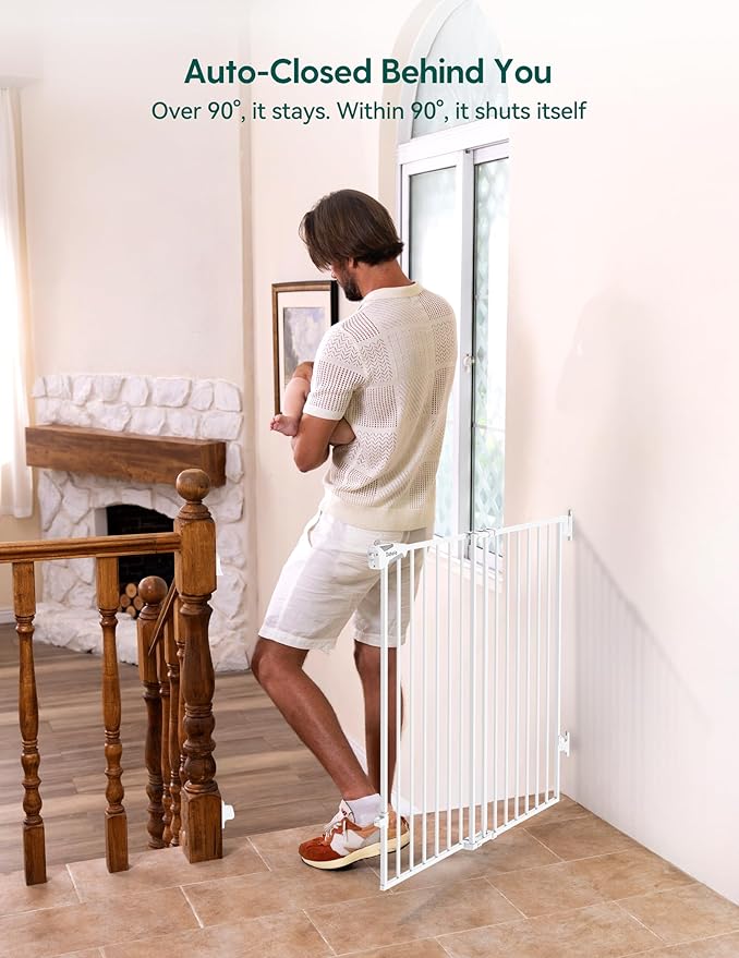 Babelio Baby Gate for Stairs, Kitchen & Doorways, No Bottom Bar| Easy - Image 6