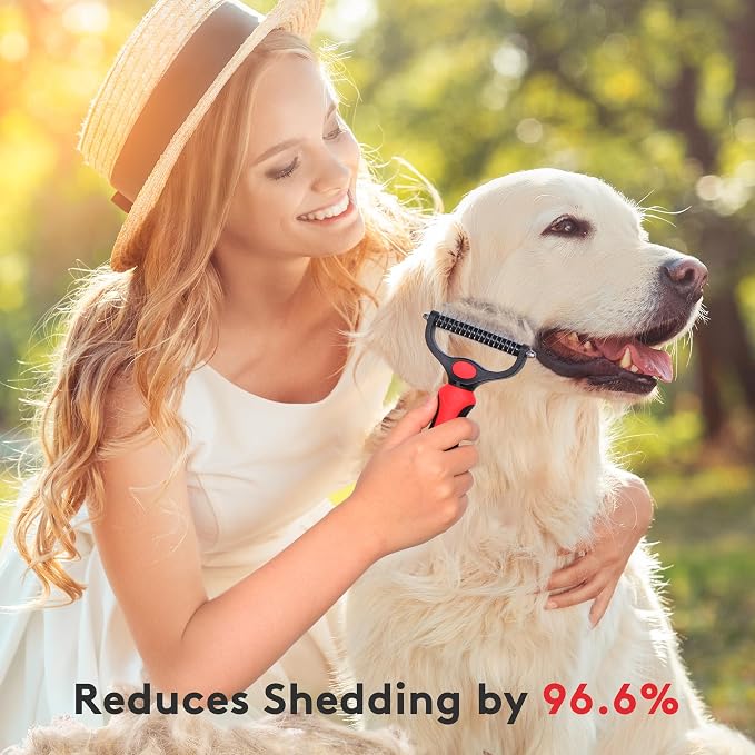 Tpotato Deshedding Dog Brush for Long Haired Dogs Cats, Undercoat Shedding Rake - Image 7