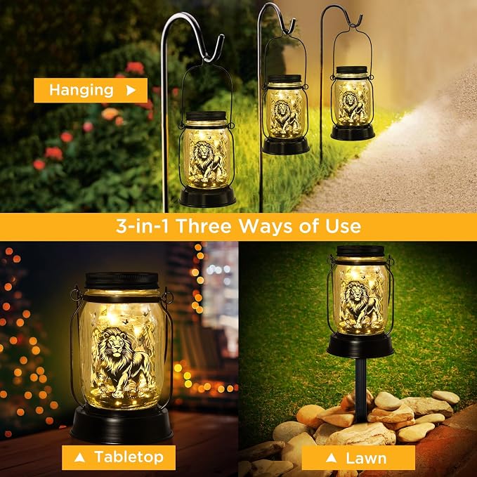 kyoryuger Lion Gifts for Women/Men Lion Solar Lanterns Mom Birthday Animal - Image 5