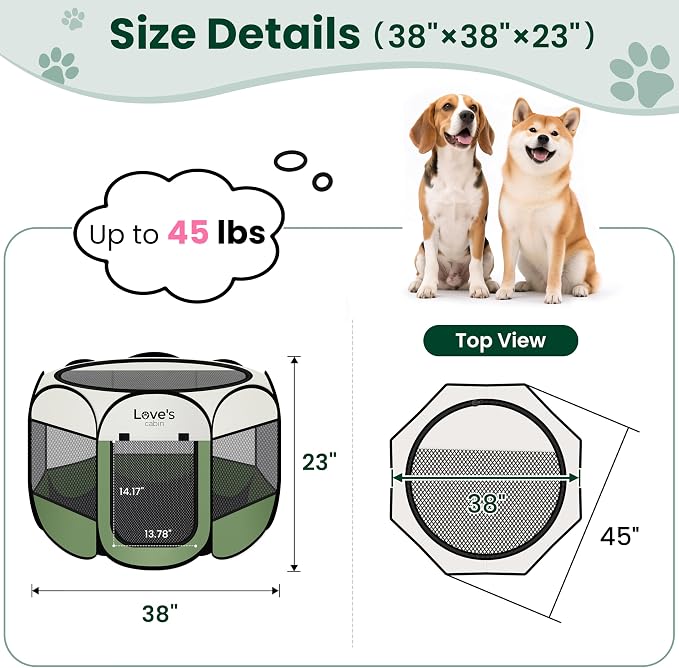Love's cabin Pet Puppy Dog Playpen, Large Dog Tent Crates Cage Indoor/Outdoor - Image 3