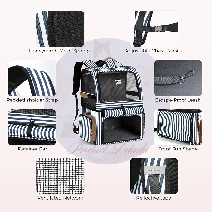 Lekebobor Double Cat Backpack Carrier - Image 7