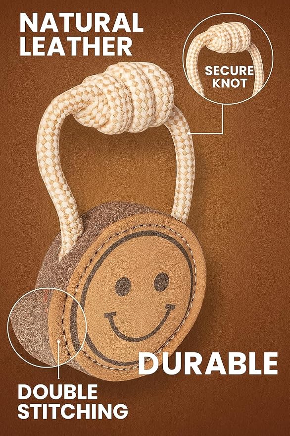 Natural Jute Dog Chew Toy – Smiley Shape, Tough & Durable Puppy Teething Toy - Image 4