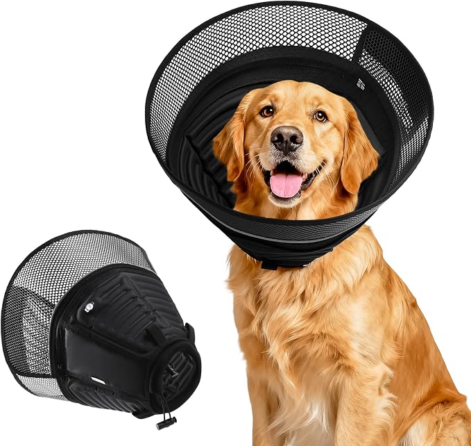 Inflatable Dog Cone for Dogs After Surgery, Soft Adjustable Elizabethan Collar by Unknown