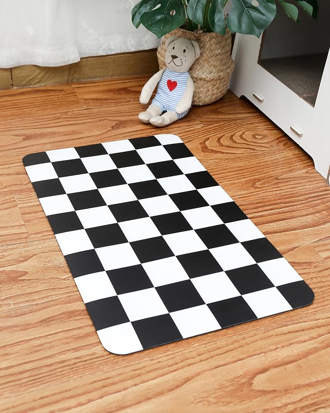 Ralxion Checkered Dog Feeding Mat, Absorbent Mats by Ralxion