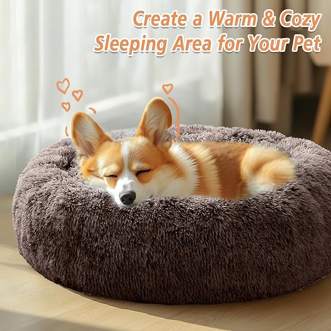 JOLLYVOGUE Calming Dog Bed Medium Size Dog, Anti-Anxiety Donut Medium Pet Bed - Image 5