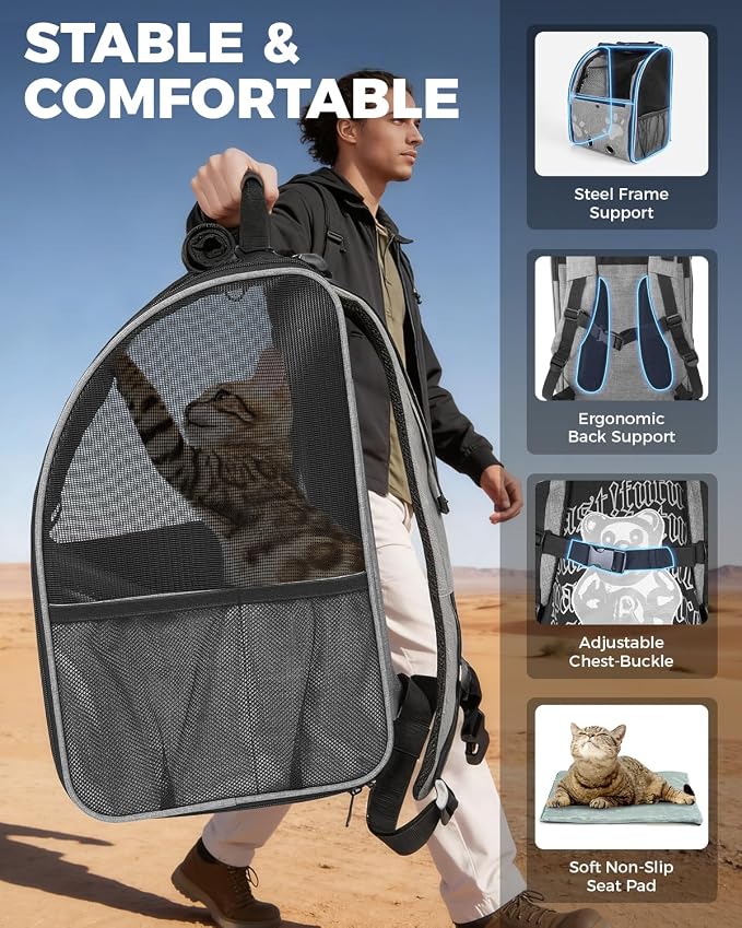 Cat Carrier Backpacks for Kitty Small Dog up to 15 lbs, Lightweight and - Image 6