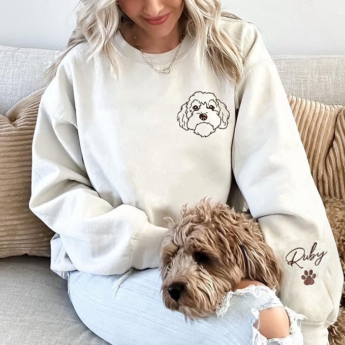 LOVELYPOD Custom Embroidered Dog Mom Sweatshirt - Image 3