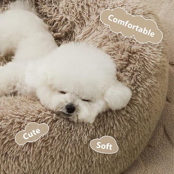 WNPETHOME Calming Dog Bed & Cat Bed, Anti-Anxiety Donut Small Dog Beds - Image 3