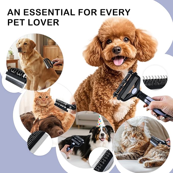 3-IN-1 Pet Deshedding and Grooming Tool, Grooming Brush - Image 6