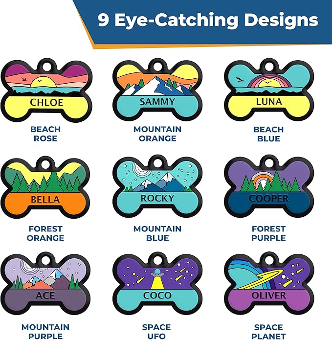 GoTags Silent Dog Tag, Personalized Engraved Bone Silicone Dog and Cat Name Pet - Image 4