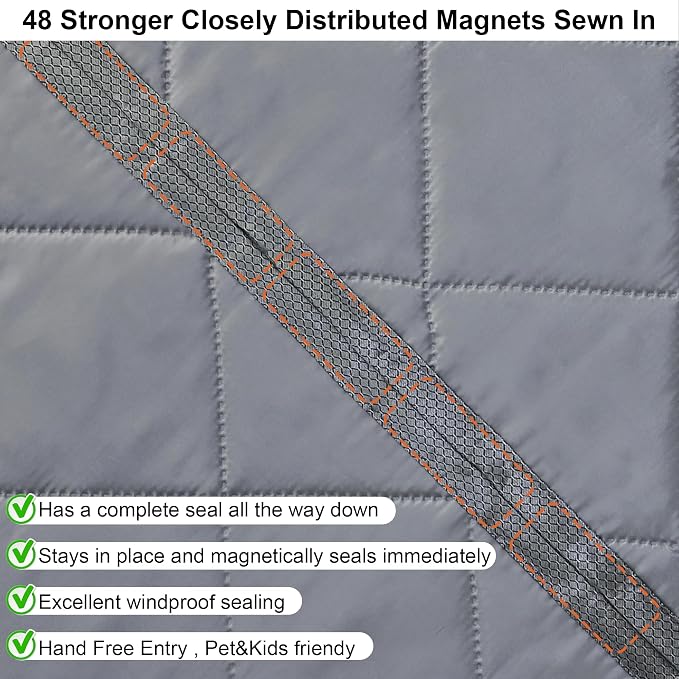 Reversible Wide Magnetic Thermal Insulated Door Curtain - Image 5