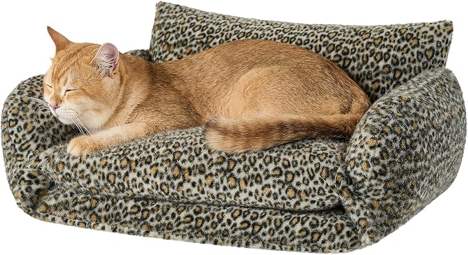 Hollypet Cat Bed Fluffy Plush Mutifuctional Double-Layer Soft Pet Couch by Hollypet