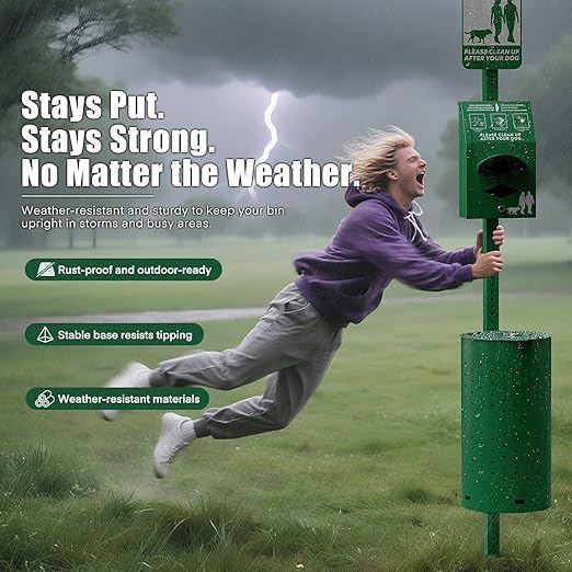 Dog Waste Station Outdoor, Pet Waste Disposal Station Rustproof Aluminum - Image 3