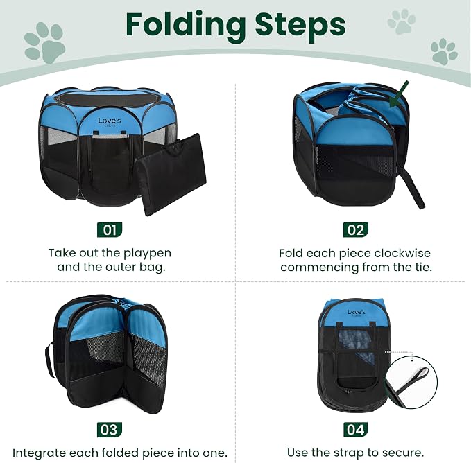 Love's cabin Pet Puppy Dog Playpen, Small Dog Tent Crates Cage Indoor/Outdoor - Image 8