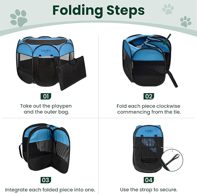 Love's cabin Pet Puppy Dog Playpen, Large Dog Tent Crates Cage Indoor/Outdoor - Image 8