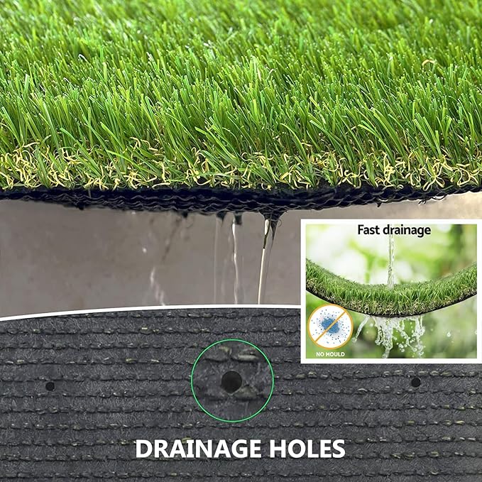 Artificial Grass Rug Outdoor Indoor 13FTX51FT Fake Grass Carpet Green Synthetic - Image 5