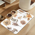Floral Palm Leaves Dog Cat Food Mat–Christmas Stocking Absorbent Waterproof by LUTASER