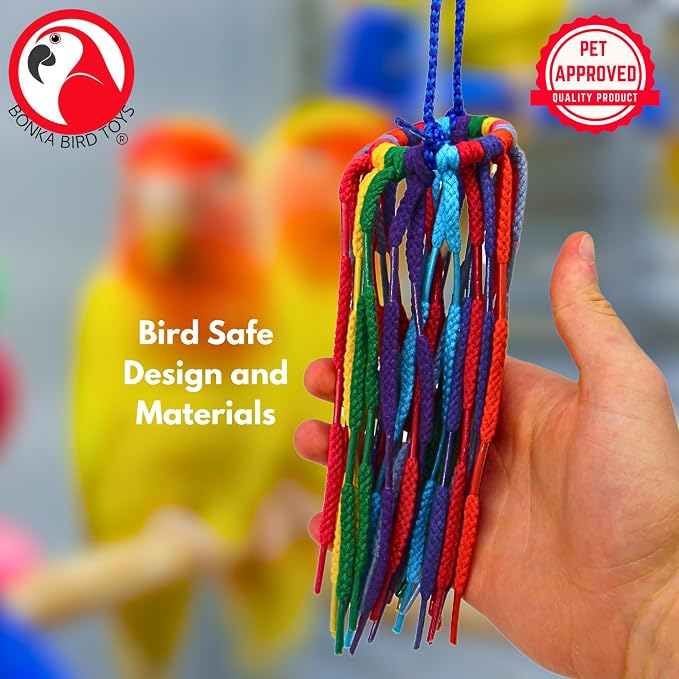 Bonka Bird Toys 51214 Small Aglet Heaven Cotton Shoelace Toy - Image 4