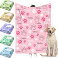 Personalized Paw Print Dog Blanket by Faroishta