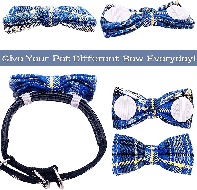 PET SHOW 8pcs Plaid Small Dogs Collar Bow Ties Puppies Cats Collar Charms - Image 5