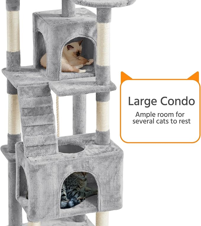 Yaheetech XL Cat Tree, 72in Multi-Level Cat Tower - Image 5