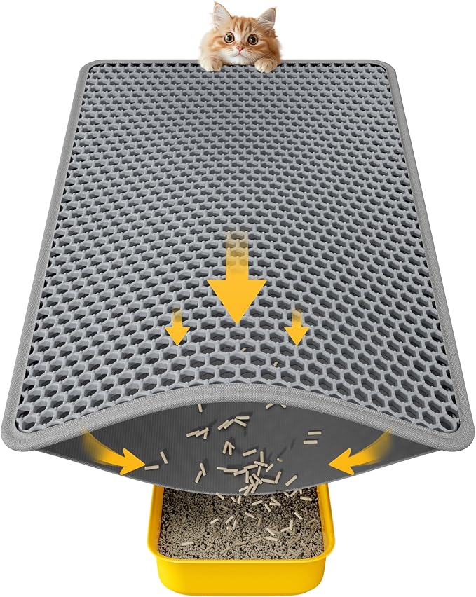 Cat Litter Mat - 23.2'' x 14.6'' Small Litter Trapping Mat, Waterproof by Powools