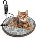 Cat Heating Pad Round with Smart Thermostat Switch and Power Line Protection by Afullrangeofservicesforyourpet