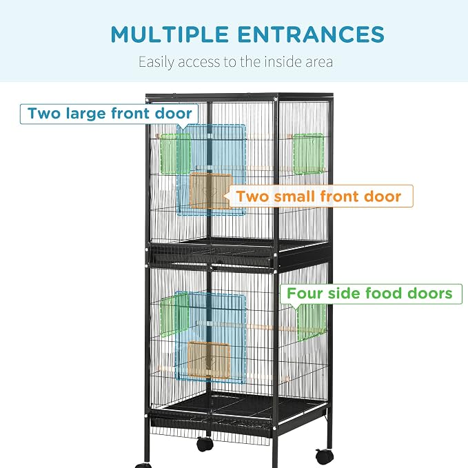 PawHut Large Bird Cage with 1.7 ft. Width - Image 4