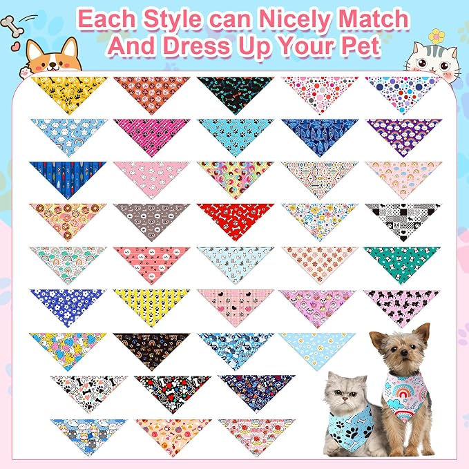 Amylove 120 Pcs St. Patrick's Day Dog Bandanas Bulk Holiday Triangle Dog Pack - Image 3