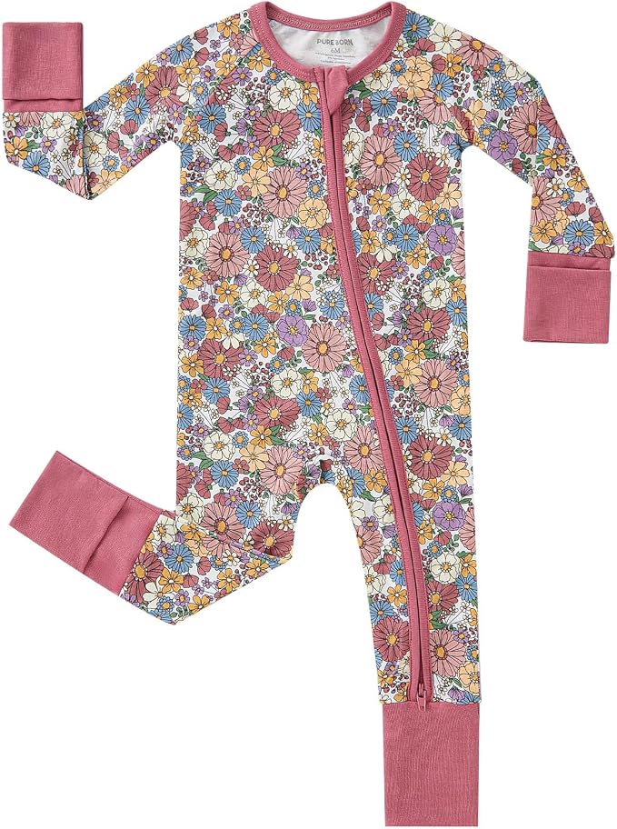 pureborn Baby Infant Boys Girls Sleeper Snug Fit Viscose from Bamboo Pajamas by pureborn