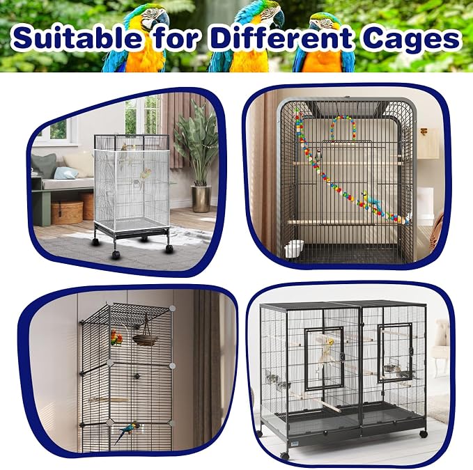 Universal Bird Cage Seed Catcher Net, Stretchy Band Skirts Bird Cage Net - Image 7