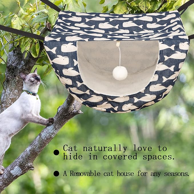 JSPYFITS Cat Cage Hammock with Ball, Double Layer Hanging Adjustable Soft Pet - Image 7