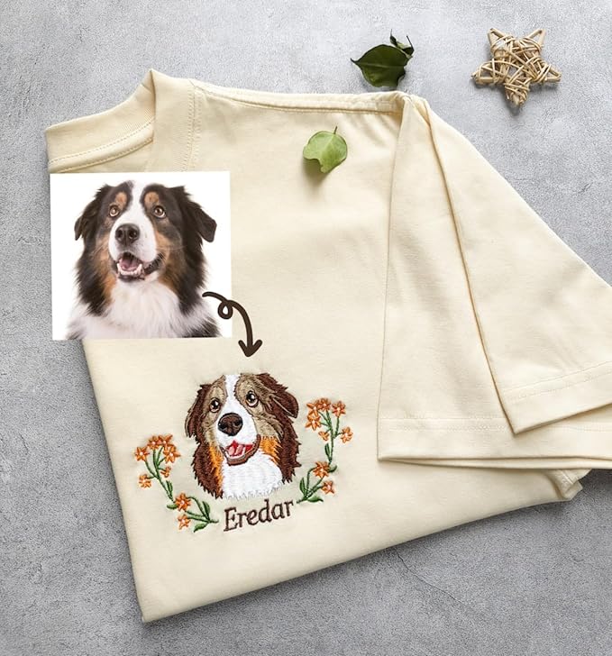 Custom Pet from Your Photo Embroidered Shirt, Personalized Dog Shirt, Custom - Image 2