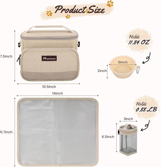 Modoker All-in-One Dog Travel Bag Airline Approved Pet Cat Tote Organizer - Image 3