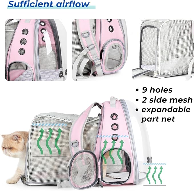 Lollimeow Cat Carrier Backpack, Expandable Bubble Pet Carrier - Image 4