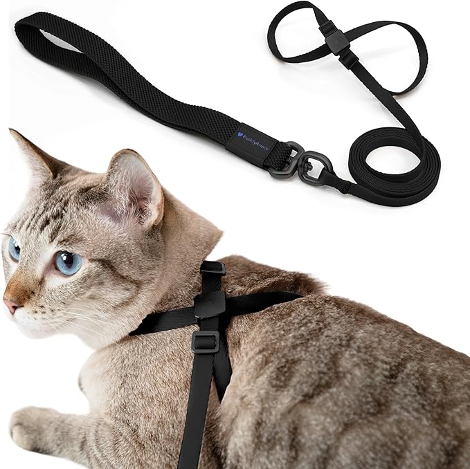 Cat Harness and Leash 2-in-1, Escape Proof Anti-Chocking Harness Adjustable by BuddyArmor
