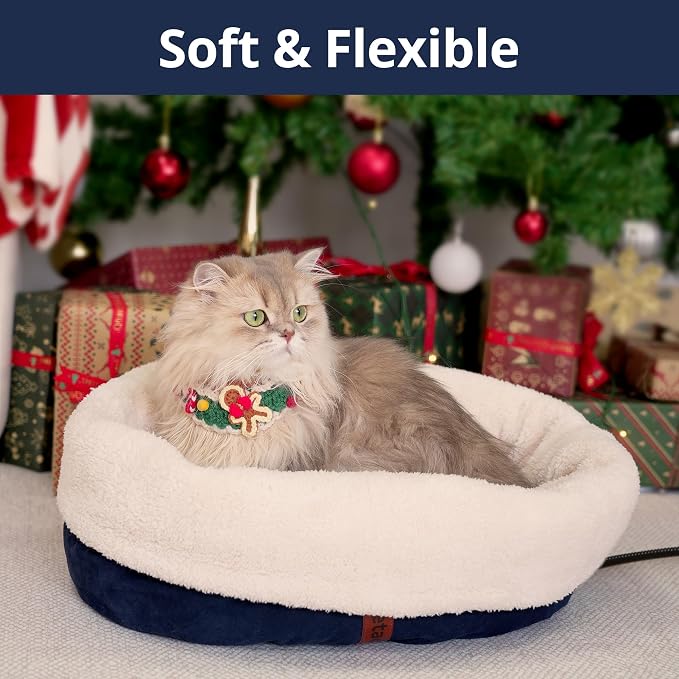 Heated Cat Bed with Auto Shut Off Timer, 17.7" x 13.7" Adjustable Temperature - Image 2