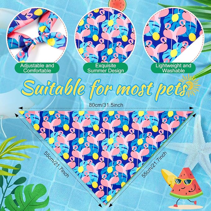 Chunful 100 Pieces Dog Bandanas Bulk Summer Pet Bandanas Pack Triangle Scarf - Image 3