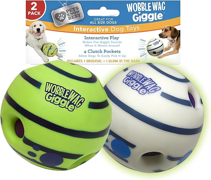 Wobble Wag Giggle & Glow | Rolling Enrichment Toy by WobbleWagGiggle