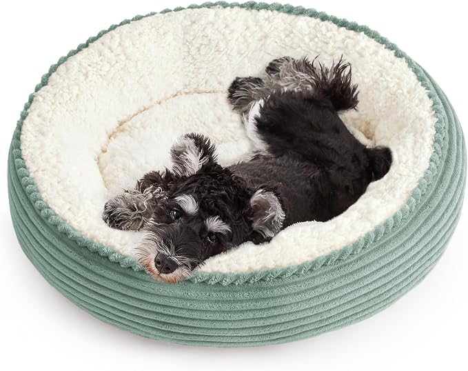 Love's cabin Round Donut Cat and Dog Cushion Bed, 25in Pet Bed by Lovescabin