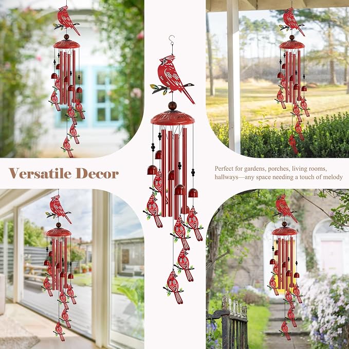for Women Cardinal Wind Chimes for Outside, Decoration for Outdoor - Image 6